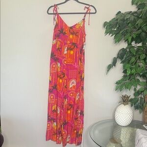 Old Navy Vibrant Pink Tropical Jumpsuit